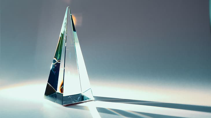 Glass pyramid prism.